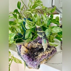 Parrot Carving on Amethyst ~ Crystal Art